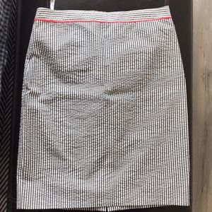 J Crew Seersucker Pencil Skirt